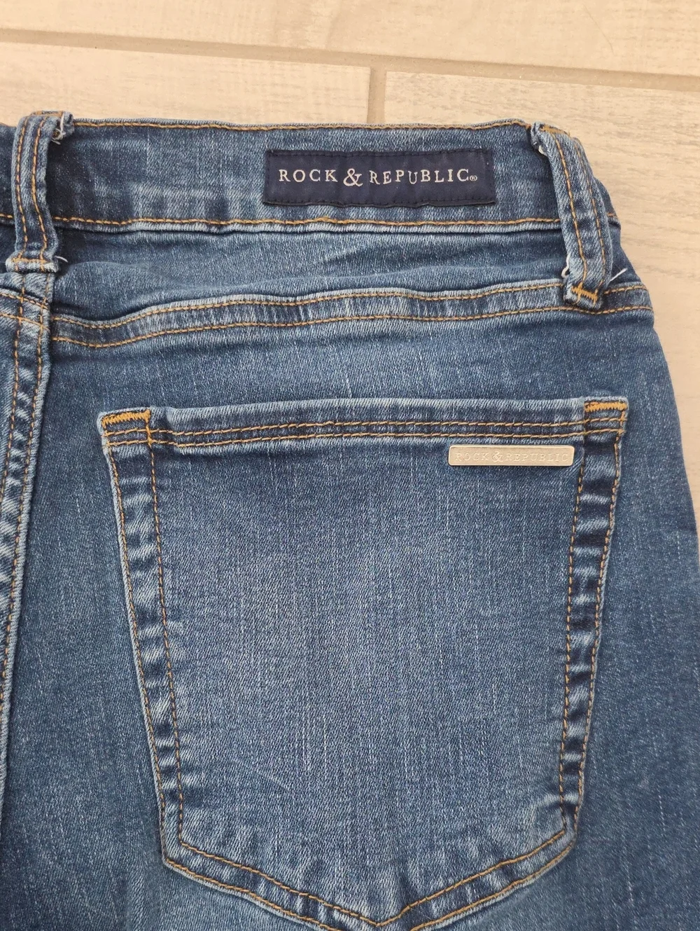 Rock & Republic Berlin Skinny Jeans Women's Size 14 Medium Wash Stretch Denim